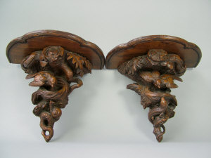 Appraisal: A pair of late th early th century Continental walnut