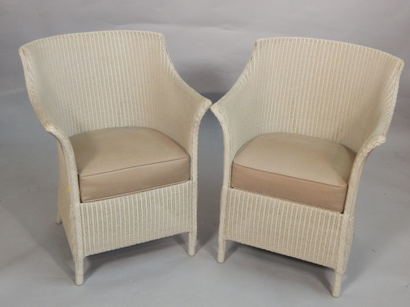 Appraisal: A pair of modern Lloyd Loom of Spalding tub shaped