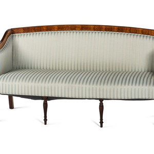 Appraisal: A Late Federal Carved Mahogany Settee Massachusetts Circa Height x