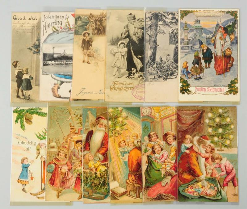 Appraisal: Lot of Santa Postcards Lot has five Tuck Publishers browns