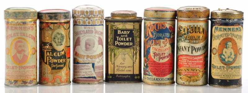 Appraisal: Lot of Assorted Toilet Powder Tins Description Scarce assortment of