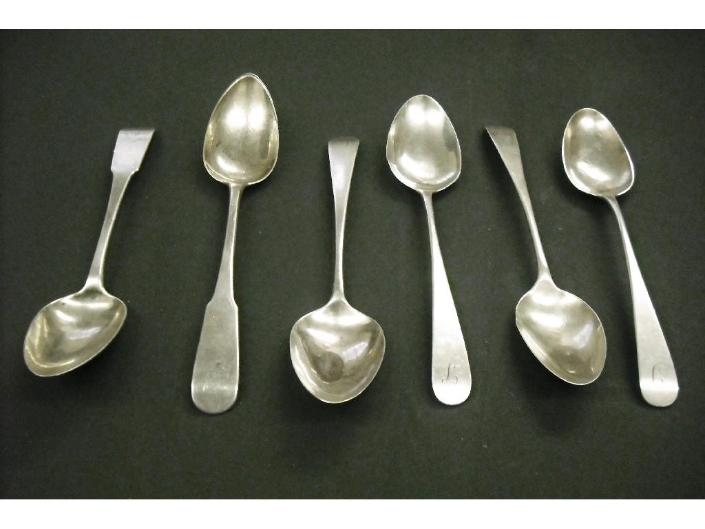 Appraisal: Matched set of six serving spoons long all Edinburgh various