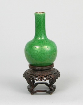 Appraisal: A Ching Dynasty Miniature Vase A gourd shape of petit