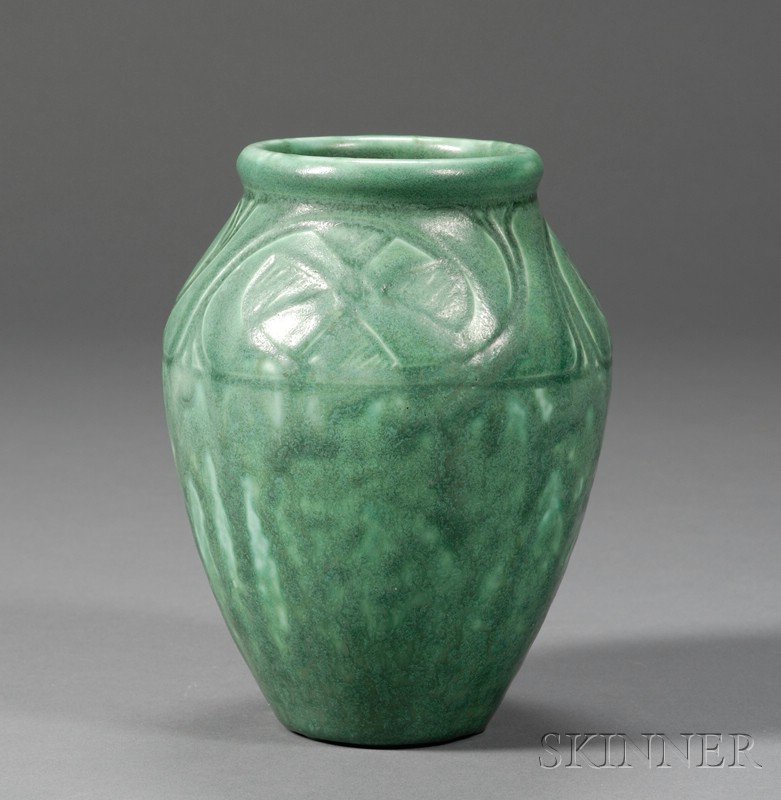 Appraisal: Rookwood Pottery Vase Glazed earthenware William McDonald Cincinnati Ohio Green