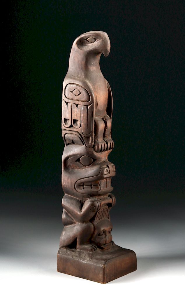 Appraisal: s Pacific Northwest Haida Carved Cedar Totem Native American northern