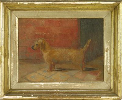 Appraisal: Maurice Clarke Portrait of a terrier oil on canvas signed