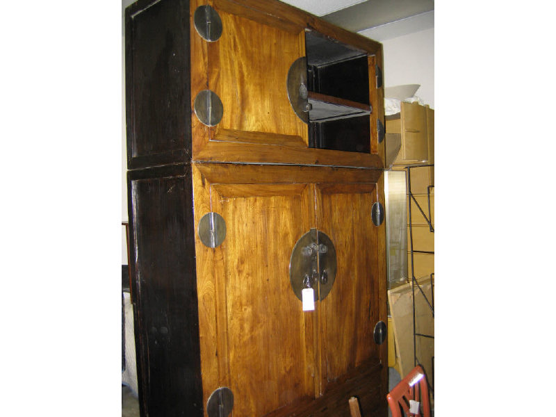 Appraisal: CHINESE TWO MEMBER CABINET the lower part having a pair