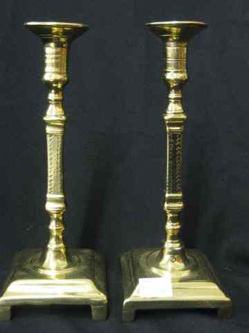 Appraisal: Pair of Brass Candlesticks footed late th century ''