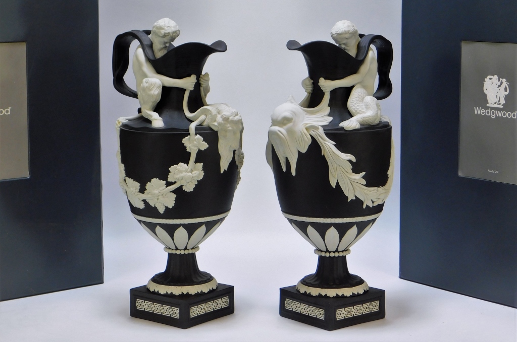 Appraisal: PR WEDGWOOD JASPERWARE BACCHUS TRITON EWERS England Includes a water