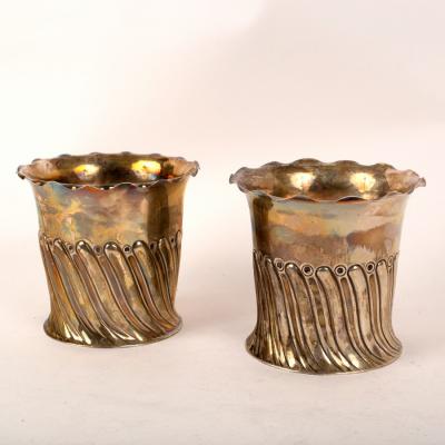 Appraisal: A pair of Victorian silver bottle coasters HA Sheffield of