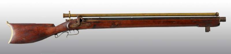 Appraisal: Late Bench Rifle with Telescopic Sight Description S Walnut Double