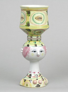 Appraisal: A Bjorn Wiinblad Face Vase A fanciful ceramic vase designed