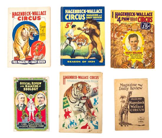 Appraisal: Sale Lot CIRCUS HAGENBECK-WALLACE Collection of eight programs dated -