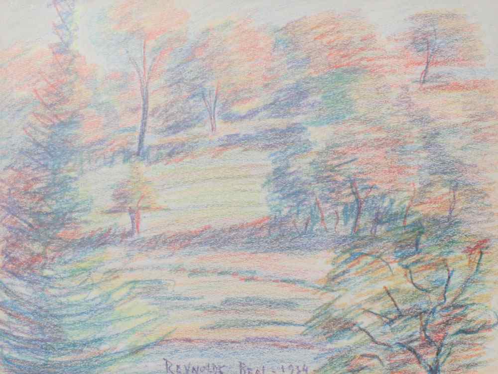 Appraisal: BEAL Reynolds American - Autumnal Landscape Crayon sight size ''