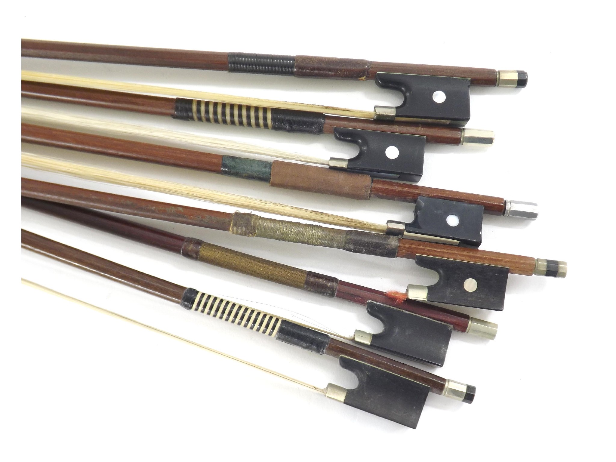 Appraisal: Small bundle of violin bows