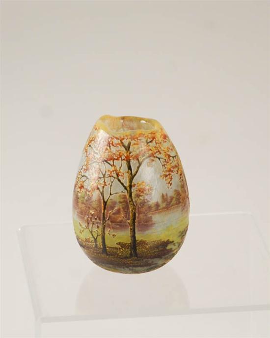 Appraisal: A Daum Nancy Miniature Cameo Vase in an egg form