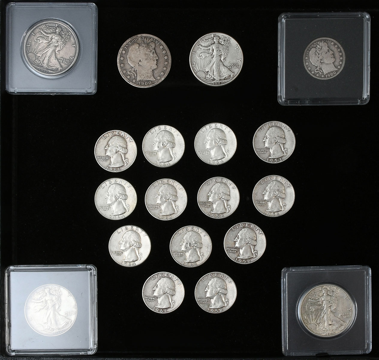 Appraisal: PC UNITED STATES SILVER COIN COLLECTION Comprising - -O Barber