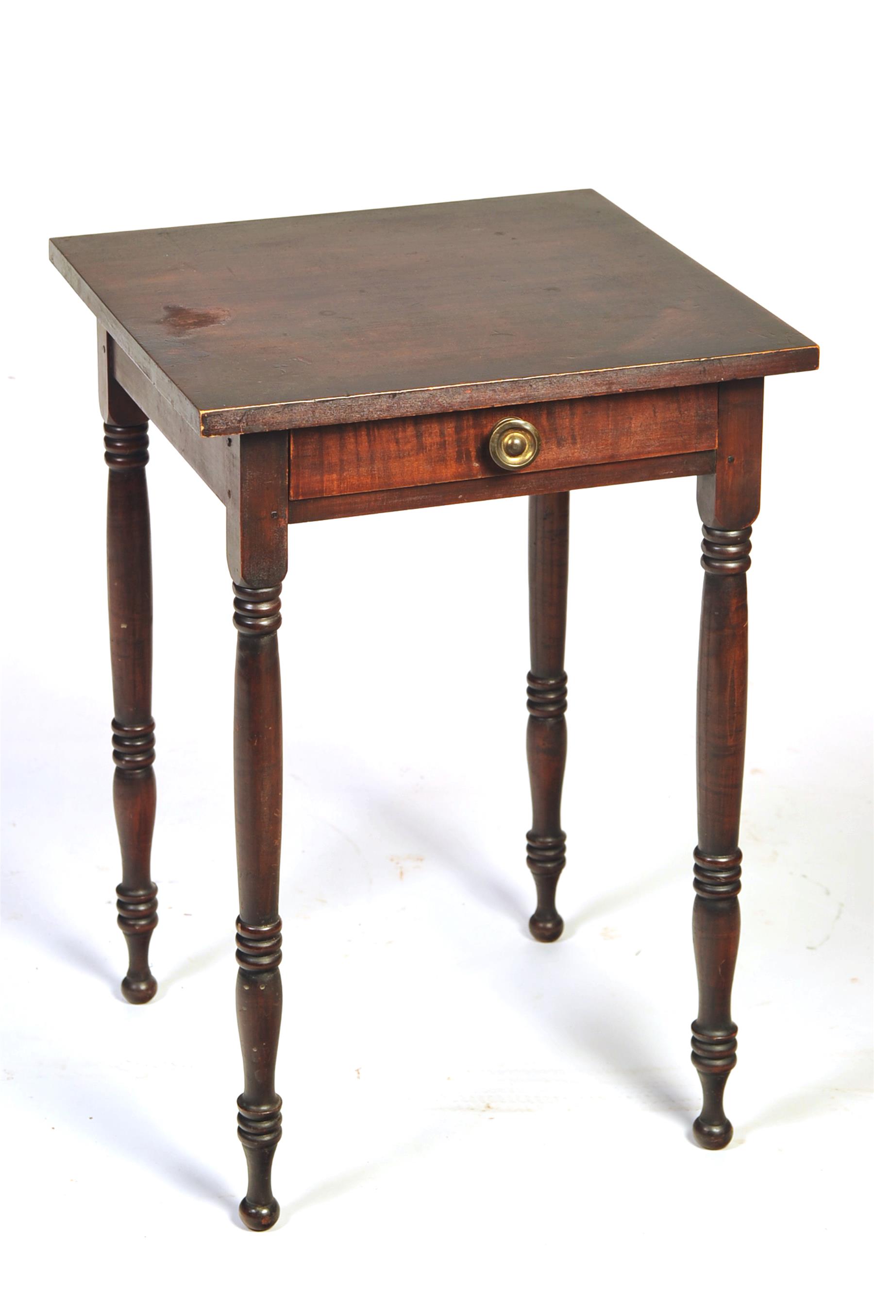 Appraisal: LATE SHERATON ONE-DRAWER WORK TABLE American nd quarter- th century