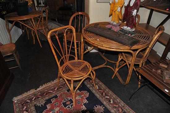 Appraisal: A 'S ITALIAN CANE SETTING OF TWO DINING TABLES SIDE