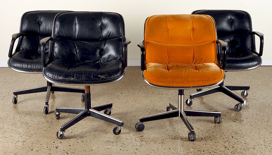 Appraisal: SET CHARLES POLLOCK EXECUTIVE CHAIRS BY KNOLL A set of