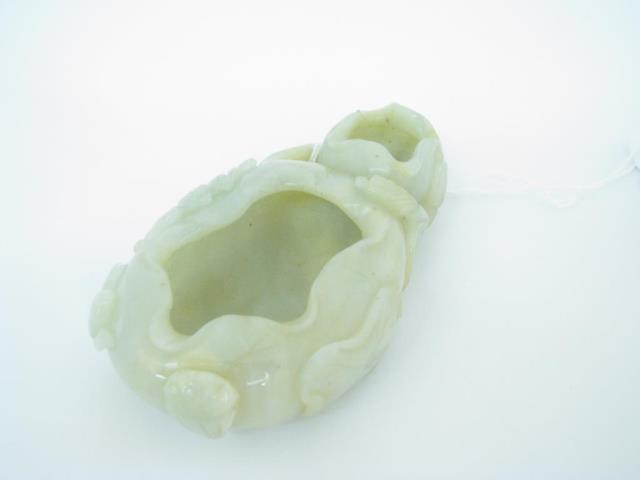 Appraisal: A Chinese carved jade brush washer x