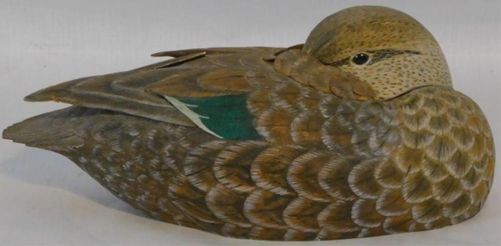 Appraisal: CARVED AND PAINTED WOODEN DUCK DECOY FEMALEmallard signed R C