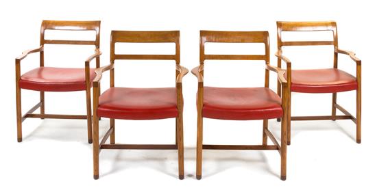 Appraisal: Sale Lot A Set of Four Open Arm Chairs Edward