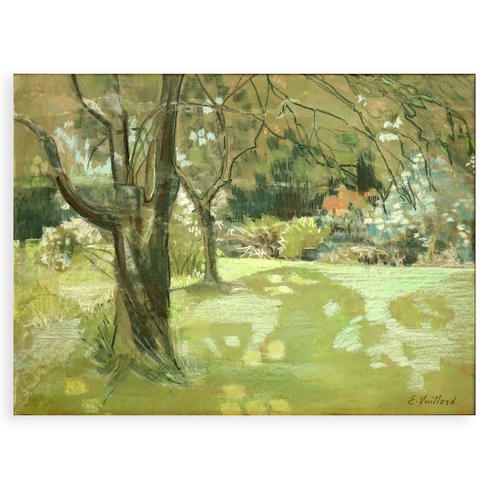 Appraisal: Pastel Signed E Vuillard Pastel on Artist Board Landscape Signed