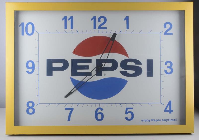 Appraisal: Pepsi Metal Advertising Clock This large AC powered analog clock