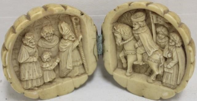 Appraisal: LATE TH C OR EARLY TH C CARVED IVORY PRAYERNUT