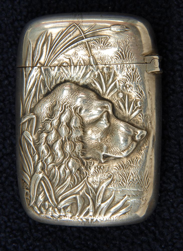 Appraisal: STERLING SILVER MATCH SAFE By Gorham Wonderful chased decoration of