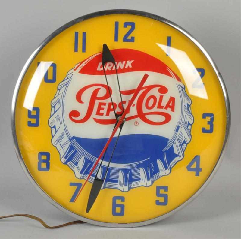 Appraisal: Pepsi-Cola Electric Light--Up Clock s Lights nicely and runs fine