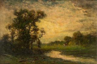 Appraisal: EDWARD LOYAL FIELD AMERICAN - Forest Landscape with Stream oil