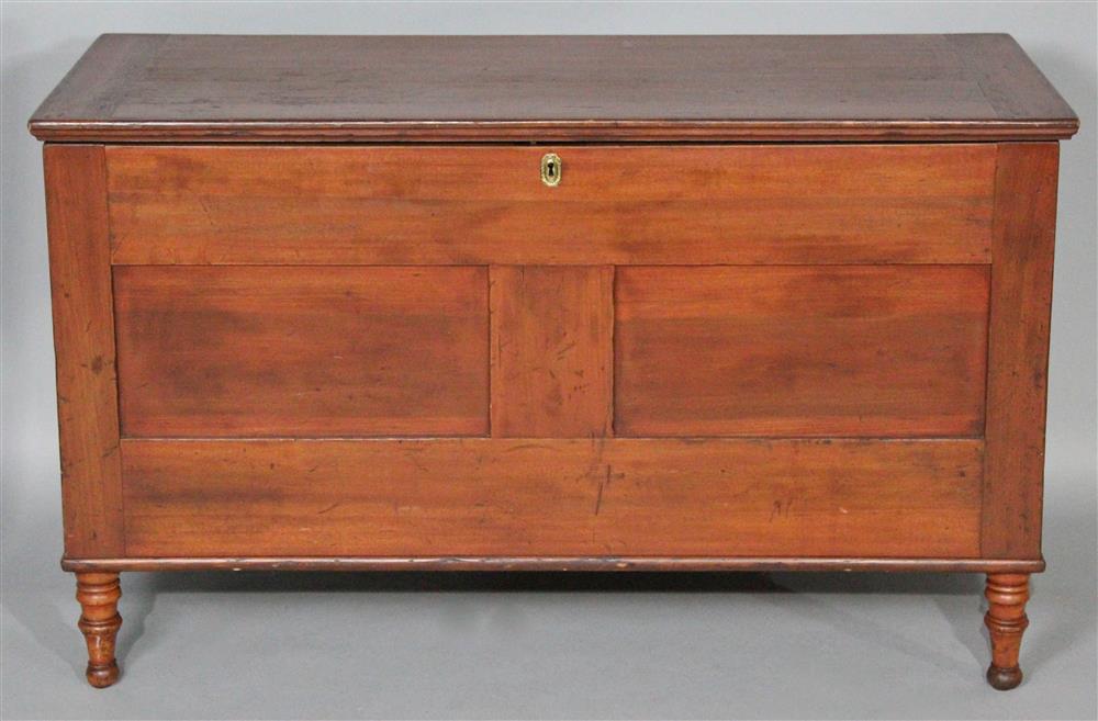 Appraisal: CHERRY BLANKET CHEST th Century on four short turned legs