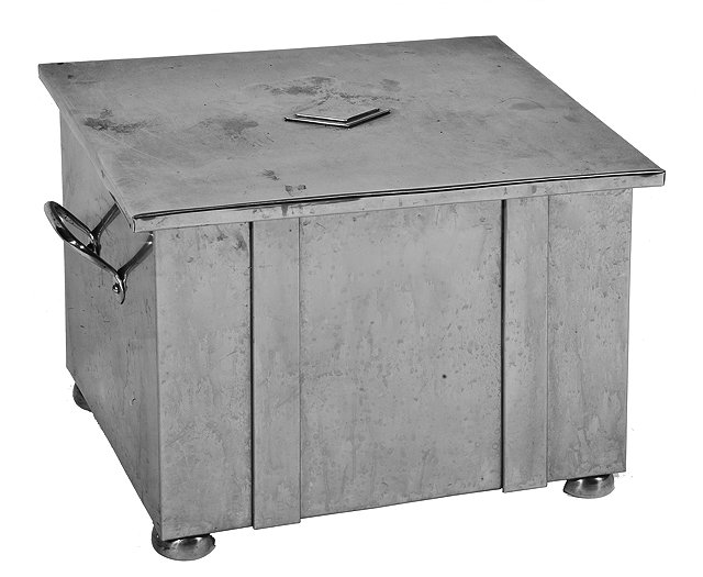 Appraisal: A POLISHED STEEL COAL BUCKET of rectangular form with lifting