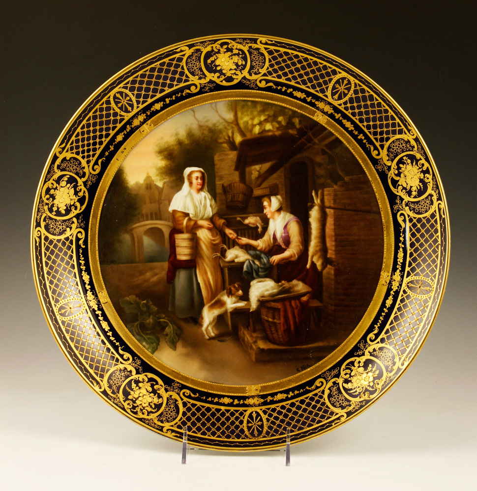 Appraisal: - th C Vienna Charger th century Vienna charger painted