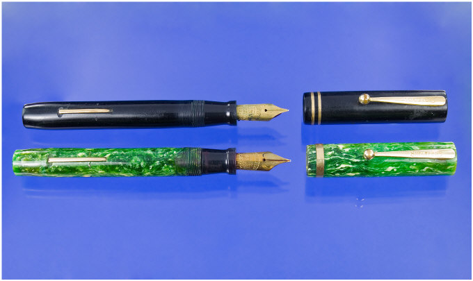 Appraisal: Sheaffer Two flat top Lifetime senior Sheaffers - lever fill