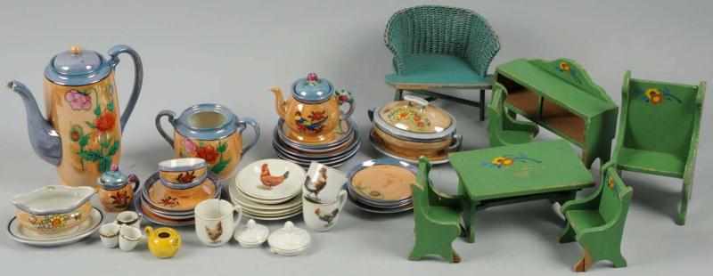 Appraisal: Lot of Children's Dishes Doll Furniture Includes a -piece tea