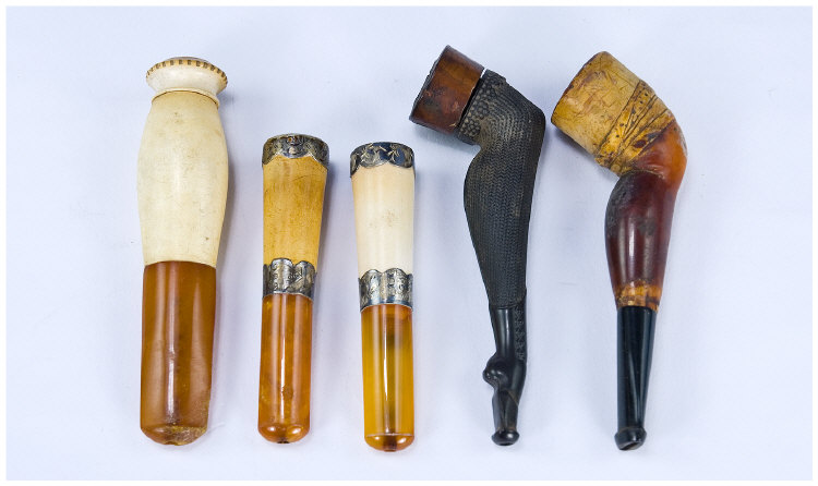 Appraisal: Novelty Cheroot Holders Two In The Form Of Stocking Legs