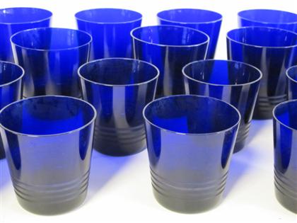 Appraisal: Set of twenty-four Hermes cobalt glass drinking tumblersmodern