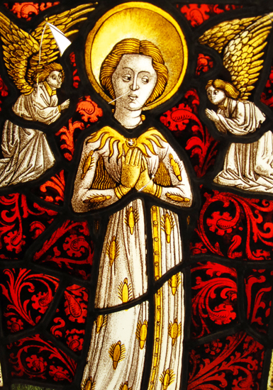 Appraisal: An Eastern European Stained Glass Panel of Saint Mary Magdeline