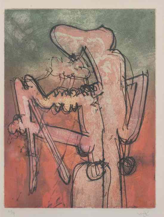 Appraisal: ROBERTO MATTA Chilean - ABSTRACT FIGURE signed and numbered in