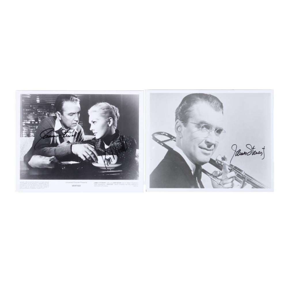 Appraisal: TWO SIGNED PHOTOGRAPHS OF JIMMY STEWART HITCHCOCK'S VERTIGO AUTOGRAPHED BY