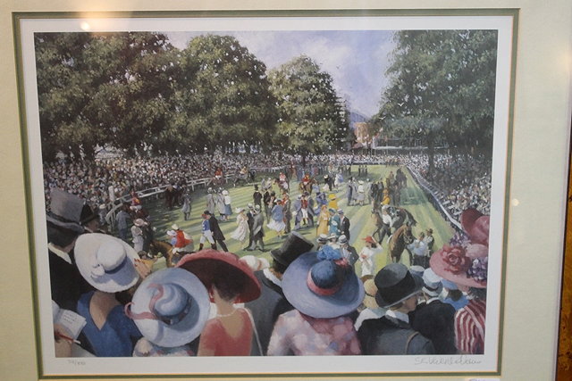 Appraisal: Sherree Valentine-Daines British b The Winner's Circle at Ascot signed