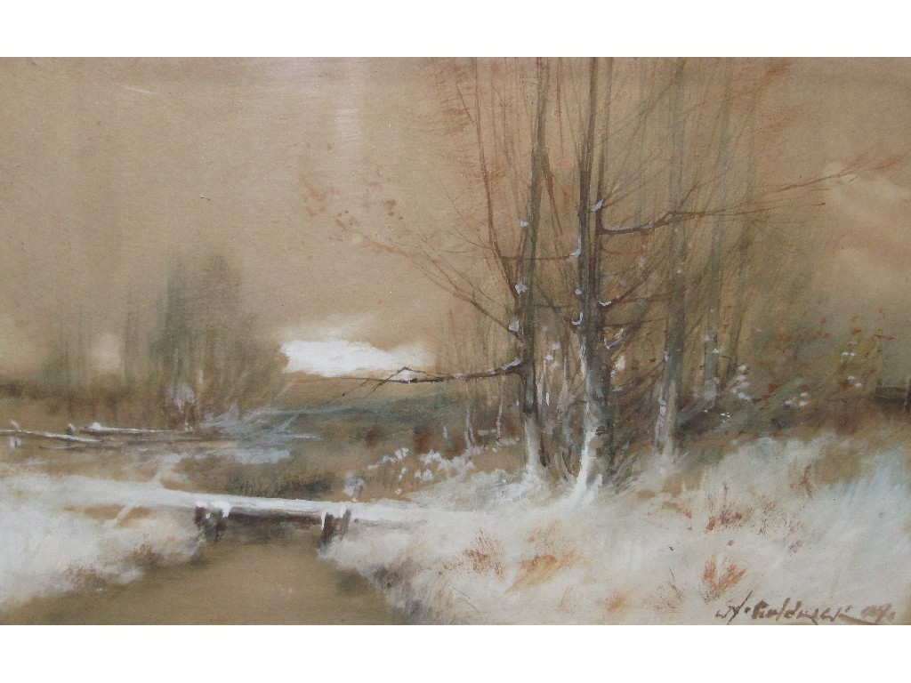 Appraisal: Watercolour winter landscape indistinctly signed