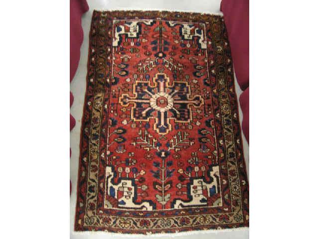 Appraisal: Hamadan Persian Handmade Rug fine floral on deep earthtones '