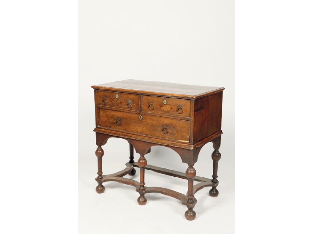 Appraisal: A QUEEN ANNE STYLE CHEST ON STAND the rectangular top