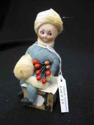 Appraisal: Victorian Bisque Head Doll googlie eye girl with flowers seated