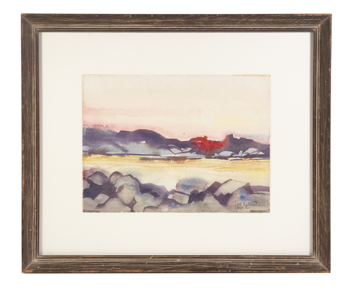 Appraisal: CARL SPRINCHORN NY ME SWEDEN - Sunset Cove watercolor on