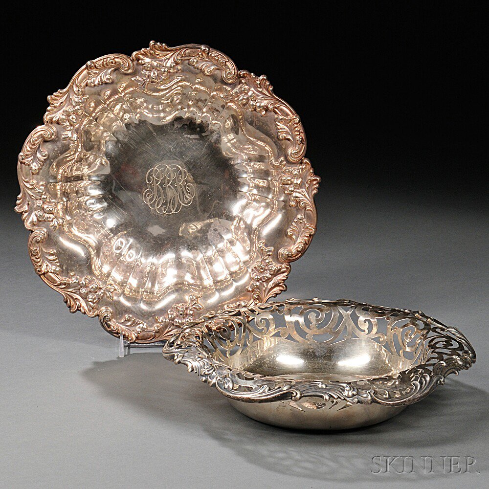 Appraisal: Two American Sterling Silver Dishes late th early th century